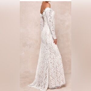 blue lace shirt dress Lorely Lace Rosette Maxi Dress Top Blue main image 0